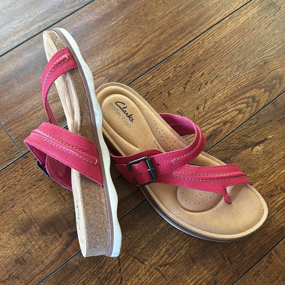 Clarks Pink Sandals with Buckle - Picture 5 of 5